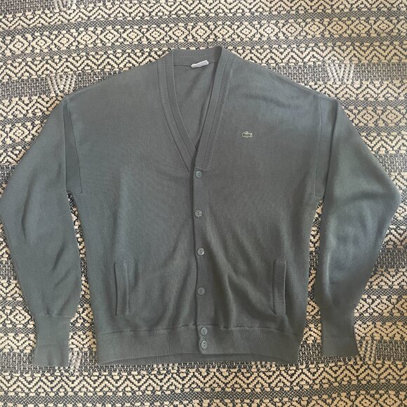 Men’s Lacoste LACOSTE CLUB Acrylic Knit Grey Cardigan – Large - Picture 1 of 5